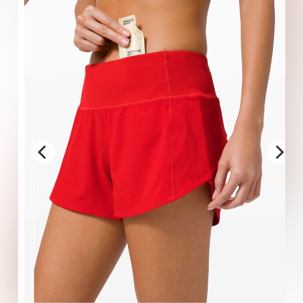 Speed Up Mid-Rise Lined Shorts 4” *Updated Fit Size 8 Dark Red